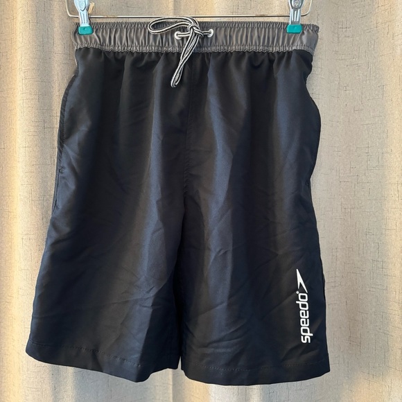 Men’s Speedo Long Swim Trunks. Black and Gray. Size S. - Picture 1 of 7